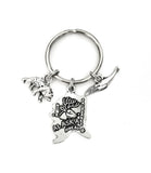 Alaska themed keychain. Includes State of Alaska, Kodiak Bear, and Humpback Whale chains. Alaskan Outdoors Key Ring Identifier.