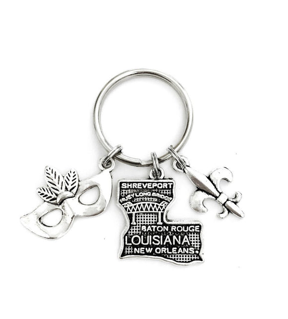 Louisiana Keychain PVC Festive