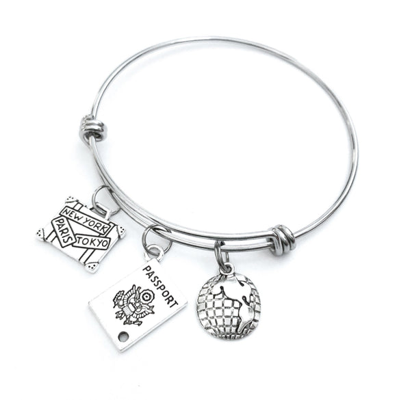 Travel themed World Traveler Vacation partner Includes Passport, World Globe, and International