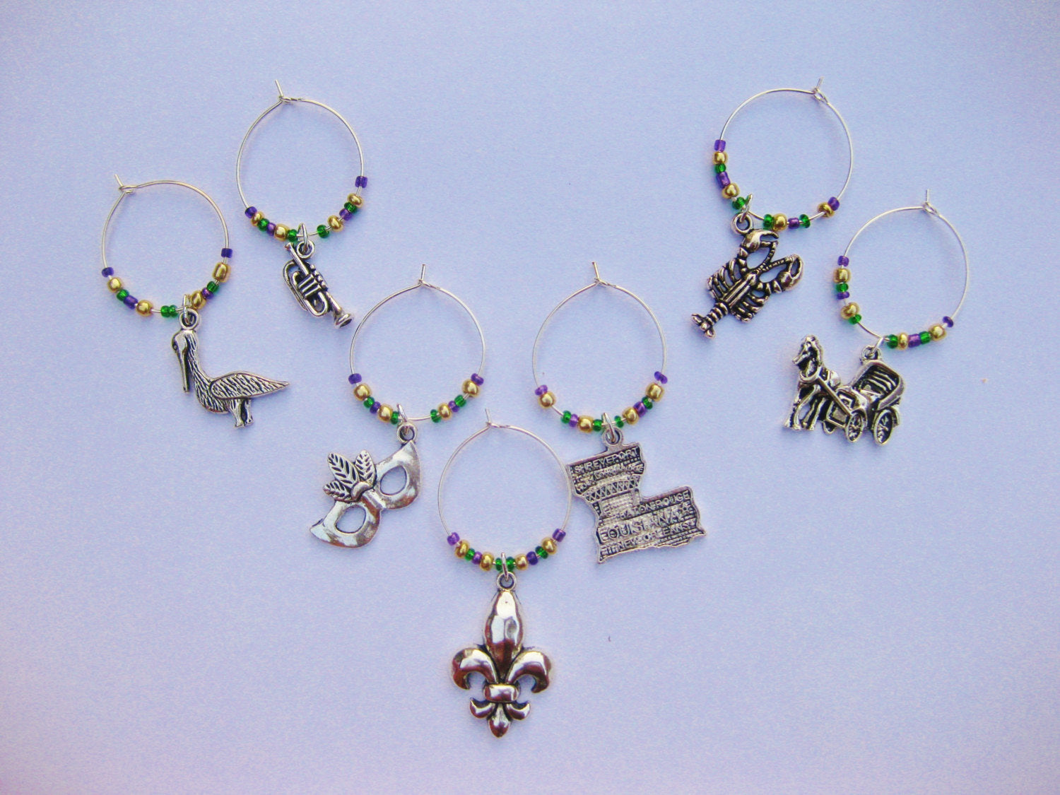 Mardi Gras New Orleans Wine Charms: New Orleans gift for wine lovers. –  WineWifeHappyLife